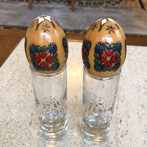 PYSANKY WOOD PAINTED EGGS Other - VINTAGE PYSANKY EGGS EASTERN EUROPE  MATCHING HAND CARVED  HAND PAINTED WOOD